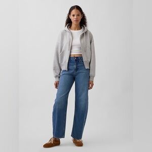 Gap High Rise Barrel Jeans Medium Wash 25 Regular Trend Denim